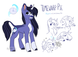 Size: 2427x1772 | Tagged: safe, artist:moccabliss, imported from derpibooru, oc, oc only, oc:timewarp pie, pony, unicorn, curved horn, horn, leonine tail, magical lesbian spawn, male, offspring, parent:limestone pie, parent:minuette, parents:limette, stallion