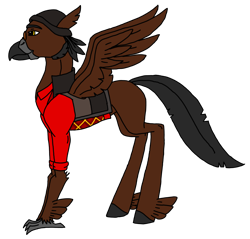 Size: 3001x2863 | Tagged: safe, artist:agdapl, imported from derpibooru, hippogriff, clothes, crossover, high res, hippogriffied, male, sideburns, simple background, sniper, species swap, team fortress 2, transparent background