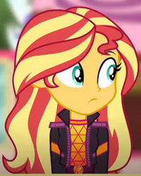 Size: 373x467 | Tagged: safe, imported from derpibooru, screencap, sunset shimmer, equestria girls, equestria girls series, wake up!, spoiler:eqg series (season 2), cropped, solo