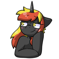 Size: 512x512 | Tagged: safe, artist:alex69vodka, imported from derpibooru, oc, oc only, oc:java, pony, unicorn, blushing, female, simple background, sticker, transparent background