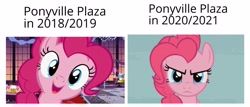 Size: 3920x1674 | Tagged: safe, editor:apex soundwave, imported from derpibooru, screencap, pinkie pie, earth pony, pony, dean norris, discord (program), frown, happy, meme, ponified, ponified meme, ponyville plaza, smiling