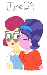 Size: 2000x3152 | Tagged: safe, artist:bigpurplemuppet99, imported from derpibooru, cookie crumbles, posey shy, human, equestria girls, blushing, cookieshy, equestria girls-ified, female, high res, infidelity, kissing, lesbian, shipping