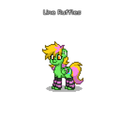 Size: 400x400 | Tagged: safe, artist:robertepsc4, imported from derpibooru, oc, oc:limeruffles, pony, pony town, clothes, cute, ethanepsc4, female, girly, leg warmers, reference, trans female, transgender