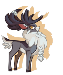 Size: 1014x1195 | Tagged: safe, artist:cocoateaworth, imported from derpibooru, deer, reindeer, them's fightin' herds, antlers, community related, looking at you, male, profile, side view, simple background, solo, stronghoof hoofstrong, stronghoof hoofstrong (tfh), transparent background