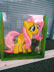 Size: 1920x2560 | Tagged: safe, artist:annuthecatgirl, imported from derpibooru, fluttershy, pony, glass painting, painting, solo, traditional art