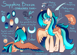 Size: 2480x1753 | Tagged: safe, artist:chirpy-chi, imported from derpibooru, oc, oc only, oc:sapphire breeze, pegasus, pony, reference sheet, solo