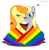 Size: 2583x2659 | Tagged: safe, artist:niban-destikim, imported from derpibooru, carrot top, derpy hooves, golden harvest, earth pony, pegasus, pony, couple, derpytop, female, gay pride, gay pride flag, high res, lesbian, no source, patreon, patreon logo, patreon reward, pride, pride flag, pride month, rainbow flag, shipping, simple background, transparent background