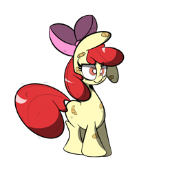 Size: 1280x1280 | Tagged: safe, artist:turtlefarminguy, imported from derpibooru, apple bloom, earth pony, pony, bandaid, female, filly, simple background, solo, transparent background