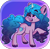 Size: 966x940 | Tagged: safe, artist:binkyt11, imported from derpibooru, izzy moonbow, pony, unicorn, atg 2021, chibi, ear fluff, eye clipping through hair, eyebrows, female, g5, mare, natg 2021, newbie artist training grounds, one eye closed, palindrome get, raised hoof, solo, unshorn fetlocks, wingding eyes, wink