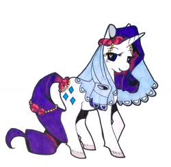 Size: 1280x1247 | Tagged: safe, alternate version, artist:aa-ko-sama, imported from derpibooru, rarity, pony, unicorn, colored, female, heart eyes, horn, jewelry, mare, simple background, smiling, solo, unshorn fetlocks, wedding veil, white background, wingding eyes