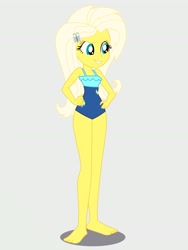 Size: 2112x2816 | Tagged: safe, artist:draymanor57, imported from derpibooru, oc, oc:psychoshy, fallout equestria, fallout equestria: project horizons, equestria girls, barefoot, clothes, equestria girls-ified, fanfic art, feet, high res, one-piece swimsuit, sleeveless, swimsuit