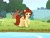 Size: 2816x2112 | Tagged: safe, artist:draymanor57, imported from derpibooru, oc, oc only, oc:erin olsen, oc:sunflower, earth pony, pony, fanfic:project sunflower, earth pony oc, fanfic art, high res, open mouth, open smile, raised hoof, river, smiling, solo, story included, stream, water