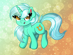 Size: 3500x2628 | Tagged: safe, artist:mlp-melodymark, imported from derpibooru, lyra heartstrings, pony, unicorn, female, happy, high res, mare, smiling, solo, sparkles