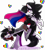 Size: 3416x3784 | Tagged: safe, artist:darkjillmlp123, imported from derpibooru, oc, oc only, oc:dark jill, bat pony, earth pony, pony, bisexual pride flag, choker, demisexual pride flag, female, high res, mare, mouth hold, pride, pride flag, simple background, spiked choker, transparent background