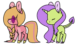 Size: 533x306 | Tagged: safe, artist:mrs-jiggly, imported from derpibooru, oc, oc only, dracony, dragon, earth pony, hybrid, pony, base used, duo, glasses, horn, interspecies offspring, offspring, parent:big macintosh, parent:cheerilee, parent:rarity, parent:spike, parents:cheerimac, parents:sparity, simple background, transparent background, unshorn fetlocks