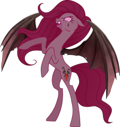Size: 2748x2929 | Tagged: safe, artist:muhammad yunus, artist:tanahgrogot, imported from derpibooru, oc, oc only, oc:annisa trihapsari, bat pony, earth pony, pony, series:the return of annisa, angry, base used, bat pony oc, bat wings, crying, earth pony oc, evil, female, high res, indonesia, indonesian, mare, not rarity, sad pony, simple background, solo, transparent background, vector, wings