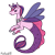 Size: 2000x2000 | Tagged: safe, artist:misskanabelle, imported from derpibooru, oc, oc only, seapony (g4), high res, horn, magical lesbian spawn, male, offspring, parent:princess cadance, parent:twilight sparkle, parents:twidance, signature, simple background, transparent background