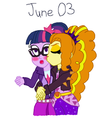 Size: 2000x2228 | Tagged: safe, artist:bigpurplemuppet99, imported from derpibooru, adagio dazzle, sci-twi, twilight sparkle, equestria girls, adagilight, cheek kiss, female, high res, kiss on the cheek, kissing, lesbian, scidagio, scitwidagio, shipping