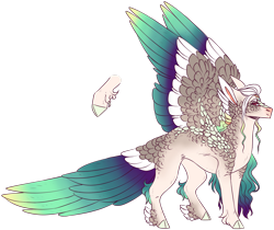 Size: 1920x1615 | Tagged: safe, artist:sleepy-nova, imported from derpibooru, oc, oc only, hybrid, colored wings, interspecies offspring, magical lesbian spawn, multicolored wings, offspring, parent:queen novo, parent:rain shine, simple background, solo, transparent background, wings