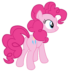 Size: 1310x1360 | Tagged: safe, artist:gmaplay, imported from derpibooru, pinkie pie, earth pony, pony, balloonbutt, butt, female, plot, simple background, solo, transparent background, vector