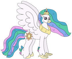 Size: 2938x2405 | Tagged: safe, artist:supahdonarudo, imported from derpibooru, princess celestia, classical hippogriff, hippogriff, female, high res, hippogriffied, looking at you, simple background, smiling, smiling at you, solo, species swap, transparent background