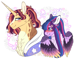 Size: 1060x848 | Tagged: safe, artist:malinraf1615, imported from derpibooru, oc, oc:astral moonshadow, oc:diamond wings, pegasus, pony, unicorn, bust, colored wings, multicolored wings, offspring, parent:flash sentry, parent:starlight glimmer, parent:sunburst, parent:twilight sparkle, parents:flashlight, parents:starburst, portrait, simple background, transparent background, wings