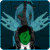 Size: 300x300 | Tagged: safe, artist:imreer, edit, editor:hotkinkajou, queen chrysalis, oc, oc:anon, changeling, changeling queen, human, /mlp/, animated, blinking, changeling oc, commission, duo, female, gif, lidded eyes, male, mare, pixel art, spread wings, unofficial edits thread, wings, ych result