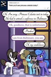 Size: 635x960 | Tagged: safe, artist:esuka, imported from derpibooru, beauty brass, frederic horseshoepin, octavia melody, parish nandermane, raven, earth pony, unicorn, ask-canterlot-musicians, bowtie, canterlot, canterlot castle, female, glasses, grand galloping gala, hair bun, male, mare, necktie, raven inkwell, ravenbetes, secretary, stallion