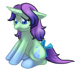 Size: 300x274 | Tagged: safe, artist:scittykitty, imported from derpibooru, oc, oc only, pony, unicorn, animated, bow, coat markings, eyelashes, female, frown, gif, horn, mare, sad, simple background, socks (coat markings), solo, tail bow, transparent background, unicorn oc