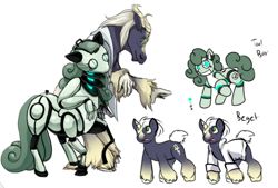 Size: 782x528 | Tagged: safe, artist:scittykitty, imported from derpibooru, oc, oc only, anthro, pony, robot, robot pony, unguligrade anthro, unicorn, anthro with ponies, clothes, horn, lab coat, redesign, reference sheet, smiling, unicorn oc, unshorn fetlocks