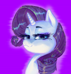 Size: 2127x2233 | Tagged: safe, artist:lentele, imported from derpibooru, rarity, pony, unicorn, :3, bust, female, gradient background, high res, smugity, solo