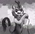 Size: 1200x1151 | Tagged: safe, artist:necromarecy, imported from derpibooru, autumn blaze, kirin, bipedal, black metal, corpse paint, death metal, grayscale, microphone, monochrome, singing, solo