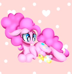 Size: 1300x1338 | Tagged: safe, artist:stacy_165cut, imported from derpibooru, li'l cheese, pinkie pie, earth pony, pony, the last problem, baby, baby pony, blushing, cute, diaper, diapinkes, duo, duo female, female, heart, li'l cuteese, male, mother and child, mother and daughter, mother and son, older, older pinkie pie, simple background, sleeping