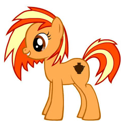 Size: 400x400 | Tagged: safe, artist:ironychan, imported from derpibooru, oc, oc only, oc:terra cotta, earth pony, pony, pony creator, earth pony oc, female, grin, looking down, mare, simple background, smiling, solo, white background