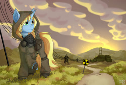 Size: 1512x1022 | Tagged: safe, artist:shini951, artist:shinizavr, imported from derpibooru, oc, oc only, pony, unicorn, commission, s.t.a.l.k.e.r., solo, stalker, ych result