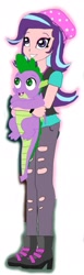 Size: 780x2520 | Tagged: safe, artist:nic-12-w, imported from derpibooru, imported from ponybooru, spike, starlight glimmer, dragon, human, equestria girls, cute, female, glimmerbetes, hug, human coloration, male, shipping, sparlight, spikabetes, straight, winged spike, wings