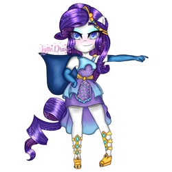 Size: 1080x1080 | Tagged: safe, alternate version, artist:_jytte.draw_, imported from derpibooru, rarity, equestria girls, equestria girls series, forgotten friendship, background removed, bedroom eyes, blushing, clothes, dress, ethereal mane, evening gloves, eyelashes, gloves, hand on hip, long gloves, pointing, signature, simple background, smiling, solo, starry mane, super ponied up, white background