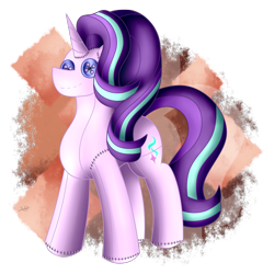 Size: 1316x1316 | Tagged: safe, artist:thebenalpha, imported from derpibooru, starlight glimmer, pony, unicorn, button eyes, female, mare, plushie, plushification, simple background, solo, transparent background