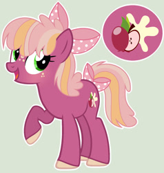 Size: 1024x1075 | Tagged: safe, artist:meimisuki, artist:sistervailory, imported from derpibooru, oc, oc only, earth pony, pony, base used, bow, female, filly, freckles, offspring, parent:big macintosh, parent:cheerilee, parents:cheerimac, polka dots, solo