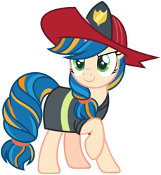 Size: 1024x1119 | Tagged: safe, artist:pegasski, imported from derpibooru, oc, oc only, oc:fire whirl, pony, unicorn, female, firefighter helmet, helmet, mare, simple background, solo, transparent background