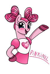 Size: 1080x1596 | Tagged: safe, artist:jvartes6112, imported from derpibooru, pinkie pie, earth pony, pony, blushing, bust, clothes, crossover, eyelashes, female, fusion, heart eyes, mare, open mouth, pinel, seems legit, simple background, smiling, spinel (steven universe), steven universe, transparent background, underhoof, wingding eyes