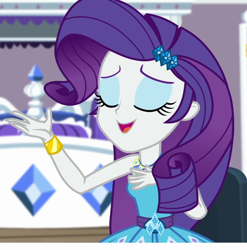 Size: 710x720 | Tagged: safe, imported from derpibooru, screencap, rarity, camping must-haves, equestria girls, equestria girls series, spoiler:eqg series (season 2), cropped, rarity peplum dress, solo