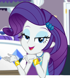 Size: 597x669 | Tagged: safe, imported from derpibooru, screencap, rarity, camping must-haves, equestria girls, equestria girls series, spoiler:eqg series (season 2), cropped, looking at you, rarity peplum dress, solo