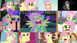 Size: 1280x721 | Tagged: safe, edit, edited screencap, editor:quoterific, imported from derpibooru, screencap, fluttershy, princess luna, alicorn, pegasus, pony, buckball season, dungeons and discords, filli vanilli, green isn't your color, hurricane fluttershy, keep calm and flutter on, luna eclipsed, make new friends but keep discord, princess twilight sparkle (episode), scare master, sweet and smoky, the best night ever, :i, angry, blushing, book, cute, dashface, derp, female, fluttershy is not amused, flying, friendship express, golden oaks library, mare, offscreen character, open mouth, scared, shyabetes, smiling, spread wings, tongue out, train station, unamused, wings, yelling, you're going to love me