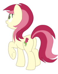 Size: 1188x1504 | Tagged: safe, artist:gmaplay, imported from derpibooru, roseluck, earth pony, pony, butt, female, mare, plot, raised hoof, rosebutt, show accurate, simple background, solo, surprised, transparent background