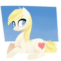 Size: 2800x2800 | Tagged: safe, artist:overthemaginot, derpibooru exclusive, imported from derpibooru, oc, oc only, oc:aryanne, earth pony, pony, blonde, colored, earth pony oc, female, full body, high res, lineless, looking at you, lying down, mare, nazi, nazipone, prone, simple background, smiling, smiling at you, transparent background, wrong cutie mark