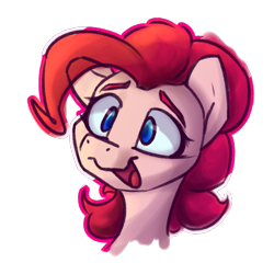 Size: 1500x1500 | Tagged: safe, artist:packy paca, imported from derpibooru, pinkie pie, pony, bust, simple background, smiling, solo, transparent background