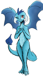 Size: 866x1539 | Tagged: safe, artist:zigragirl, imported from derpibooru, princess ember, dragon, cute, digital art, dragoness, emberbetes, female, looking at you, one eye closed, simple background, solo, standing, white background, wink, winking at you