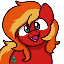 Size: 1000x1000 | Tagged: safe, artist:sugar morning, imported from twibooru, oc, oc only, oc:dusty sprinkles, pony, vampire, vampony, head tilt, image, looking at you, male, open mouth, png, solo, solo male, sugar morning's smiling ponies