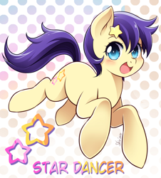 Size: 1086x1200 | Tagged: safe, artist:nekoshiei, imported from twibooru, star dancer, my little pony: the manga, female, jumping, looking at you, mare, open mouth, solo